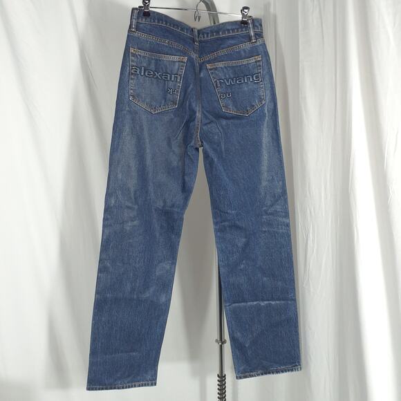 Alexander Wang 'Ez' Mid Rise Relaxed Straight Denim Jean Size 29 - Picture 3 of 5